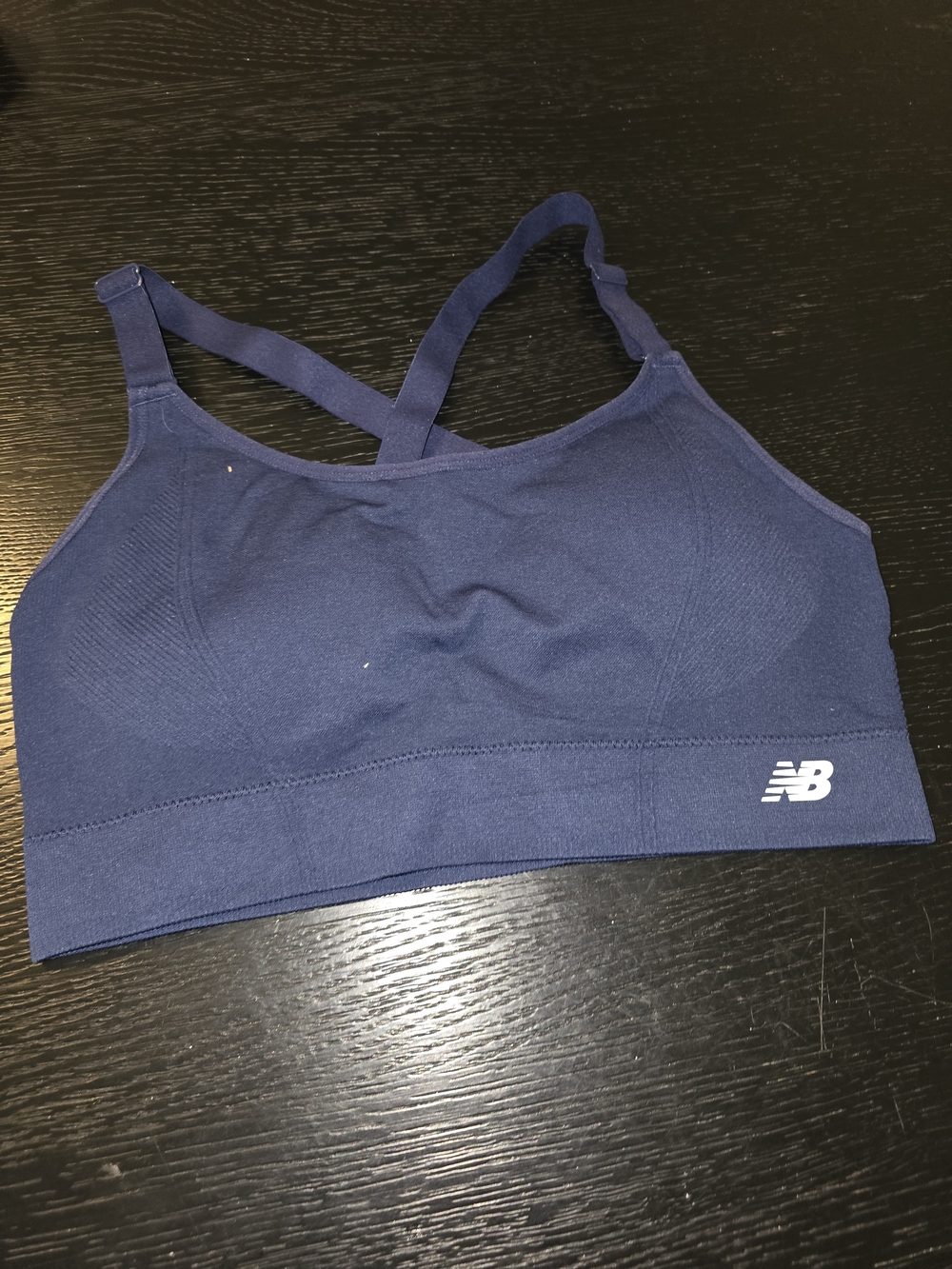 New Balance Womens Navy Crossback Sports Bikini Top
